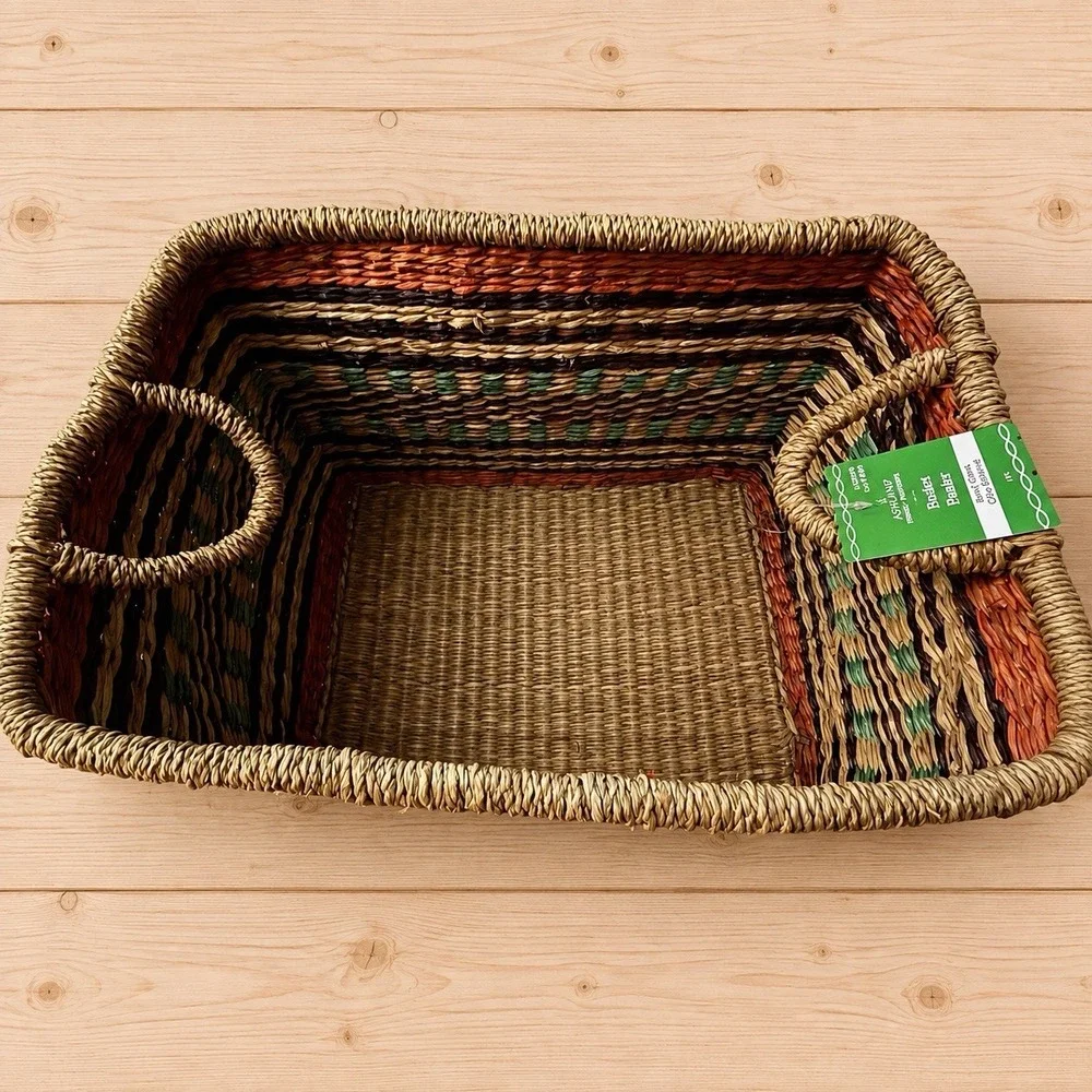 Handwoven Natural Seagrass Storage Basket[K]